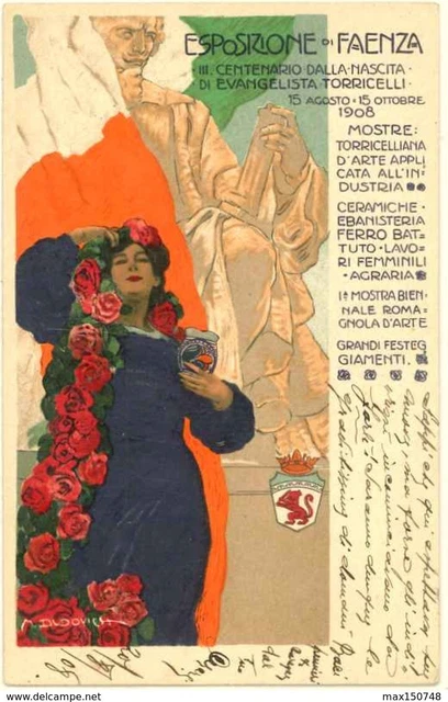 1908 - Art Nouveau - M. Dudovich - Esposizione Faenza - Perfetta 