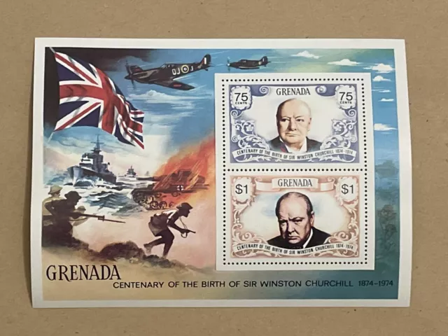 Grenada Centenary Of The Birth Of Winston Churchill Stamp Mini Sheet