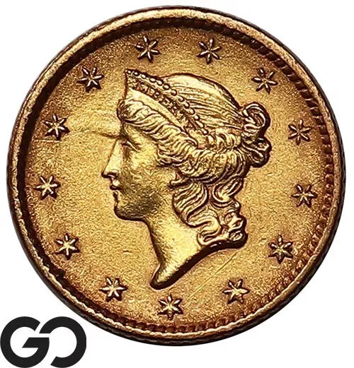 1852 Gold Dollar, $1 Gold Liberty, Type 1, BU++ ** Free Shipping!