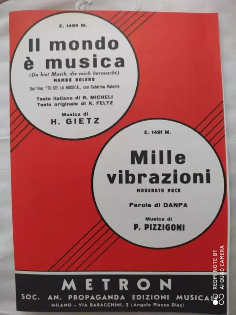 Caterina Valente "Il Mondo E' Musica" + "Mille Vibrazioni" - 1961 - Ed. Metron