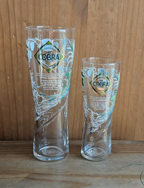 Cobra Beer Glass Pint & Half Pint Set Brand New