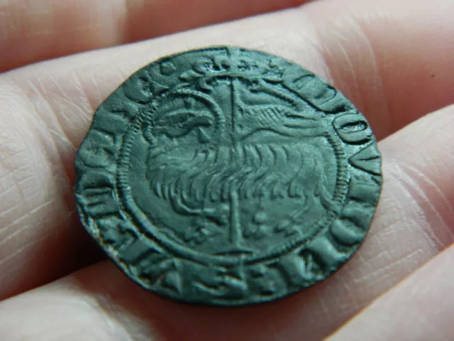 Rare Medieval bronze jetton / token coin Paschal Lamb Metal detecting detector