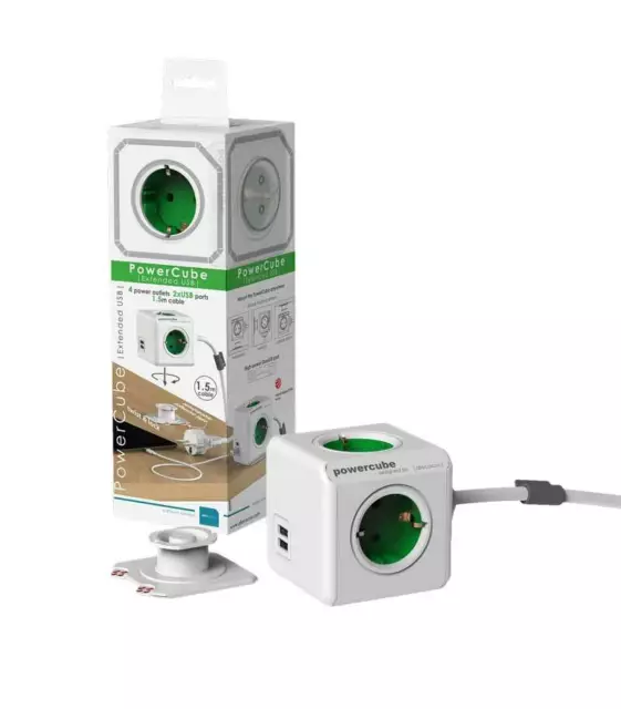 allocacoc PowerCube Extended 2 x USB Mehrfachsteckdose 1,5m Verlängerungskabel 2