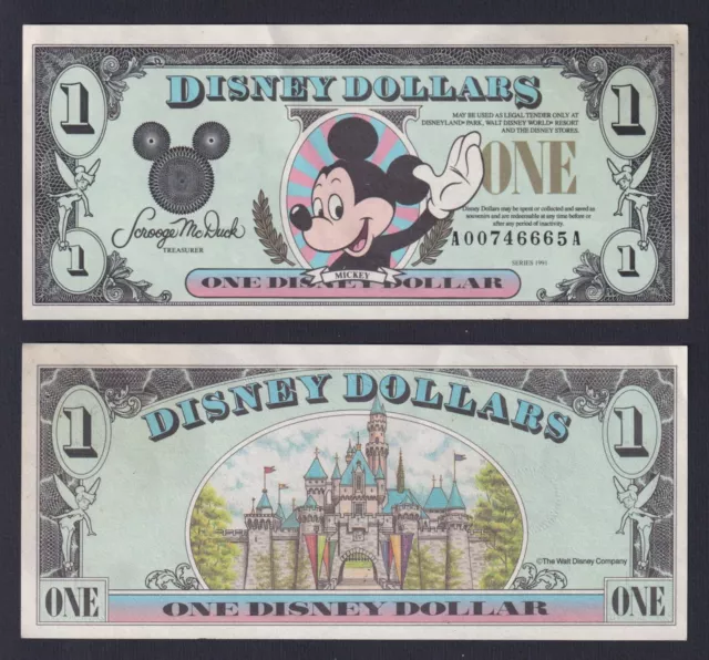 Disneyland 1 Disney Dollar 1991 Sup / Au C-D1