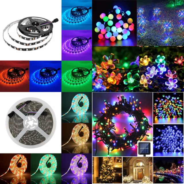 LED Solar String Lights Copper Wire Waterproof Outdoor Fairy Lamp Décor Garland