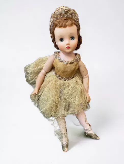 vtg Madame Alexander elise Doll 15” gold ballerina tutu jointed 1959 red hair