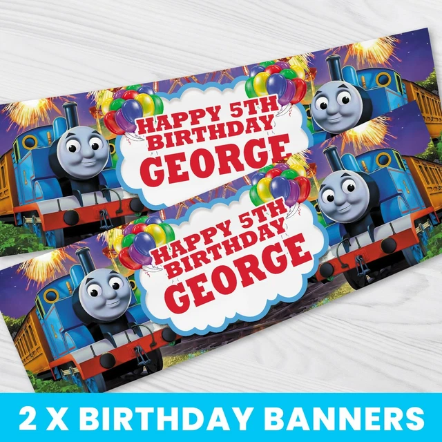 PERSONALISED THOMAS THE Tank Engine Banner - Children Party Banner x 2 ...