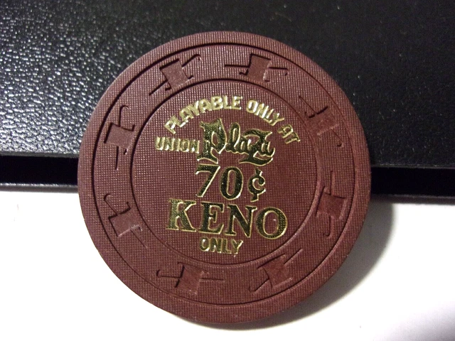 UNION PLAZA HOTEL CASINO 70¢ hotel casino gaming poker chip - Las Vegas, NV