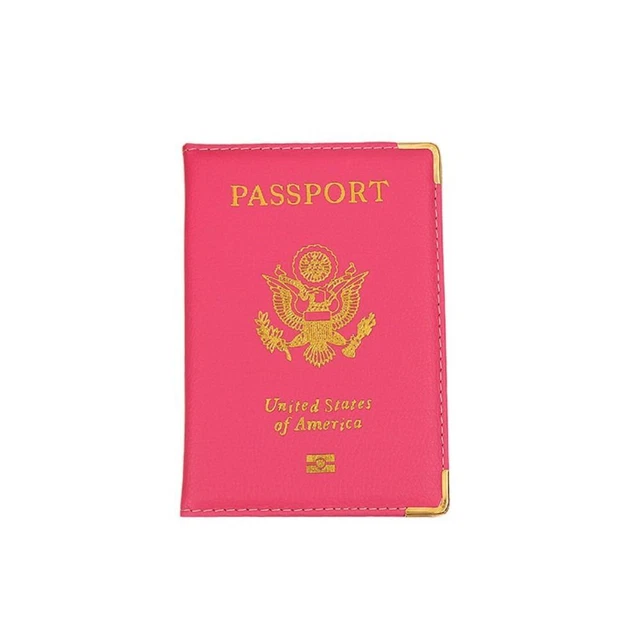 Lot De 2 Pochettes Passeport UptVin - Protection RFID, étiquettes Bagages, Rose Et Gris
