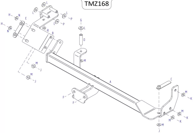 Towtrust Fixed Flange Automotive Towbar For Mazda Friendee MPV 1992 To 2005