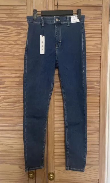 Topshop Joni Jeans In Mid Blue Women’s Size W28 / L30 BNWT