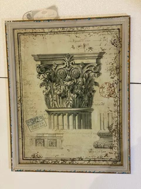 Quadro Shabby Chic Blanc Mariclò Soggetto Capitello 48 x 60 cm