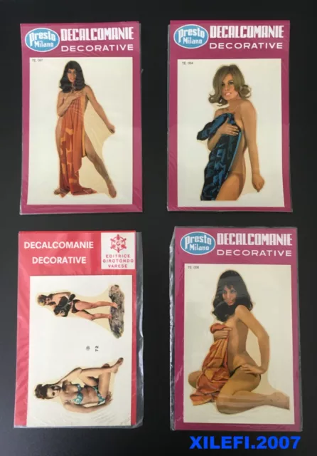 decalcomanie lotto 4 pz pin up sexy decorative vintage 70 presto mi girotondo