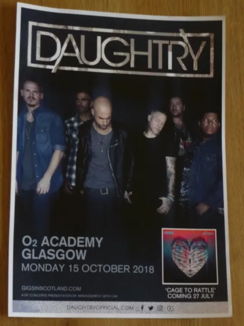 Daughtry - Glasgow 2018 live music band show tour memorabilia concert gig poster