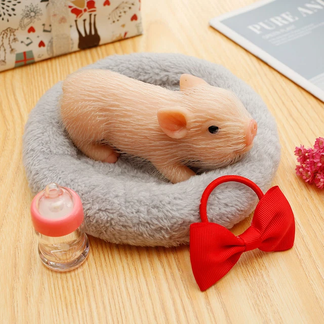 Silicone Piglet Mini Doll Set Full Body Reborn Baby Piglet Cute lifelike Piglet@ 2