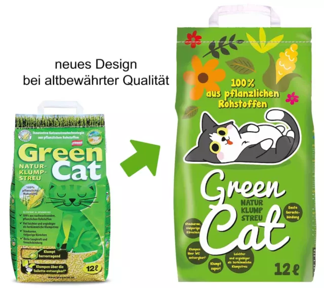 Greencat Natur-Klumpstreu 6 x12 Liter Katzenstreu klumpend Best Öko-Plus Cats 2