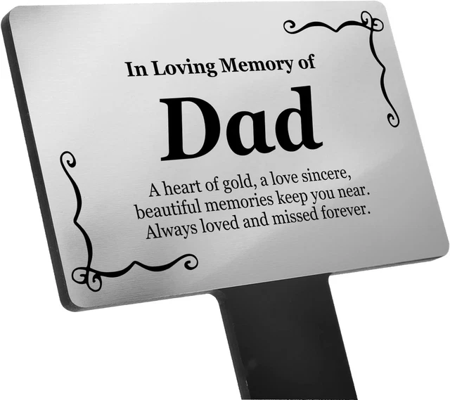 Dad Memorial Plaque, Grave Marker for Cemetery, Outdoor Garden Stake - gifts 'In