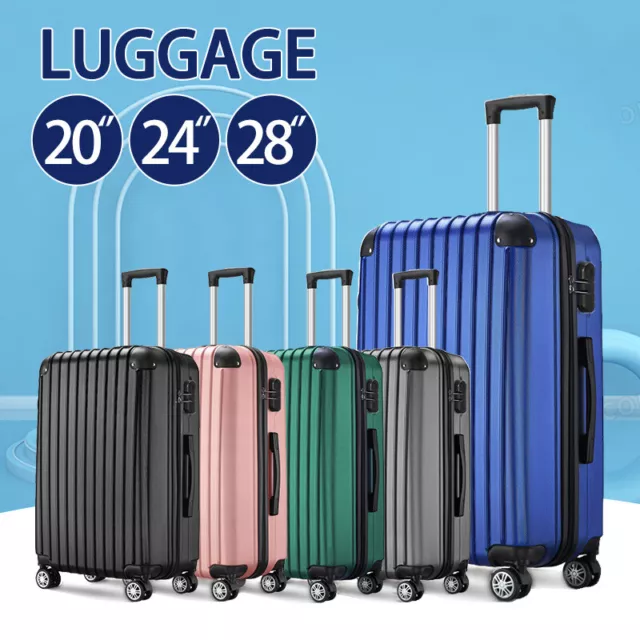 20" 24" 28" Luggage Suitcase Trolley Set Travel Storage Hard Shell Case Lock