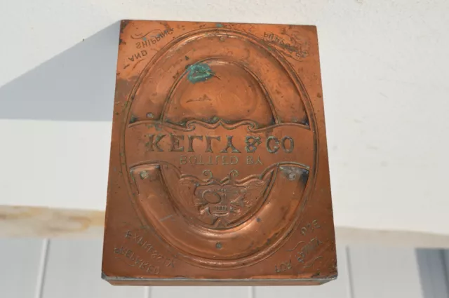 Fine Antique Wooden Printing Block For Kelly Bottle Company