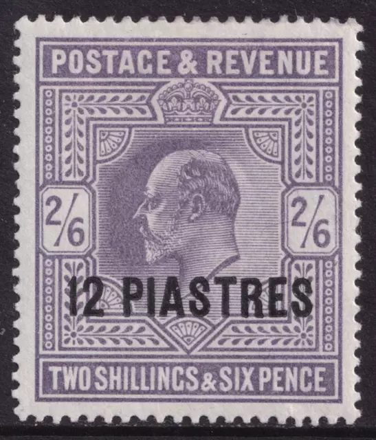 British Levant KEVII 1911-13 12pi on 2s6d Dull Greyish Purple SG33a Mint MH