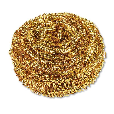 Kurly Kate Brass Scrubber, 50 G, Gold, 72/carton 7380550 DISCO INC Kurly Kate