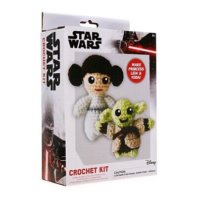 Kit de Crochet de Disney Star Wars Yoda y la Princesa Leia Artesanía Edades 6+ Nuevo