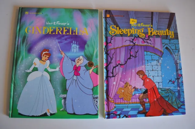 Vintage Walt Disney’s Cinderella & Sleeping Beauty Books Hardcover 1986