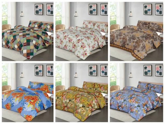 Duvet Cover with Pillow Case Quilt Cover Bedding Set Single Double King All Size