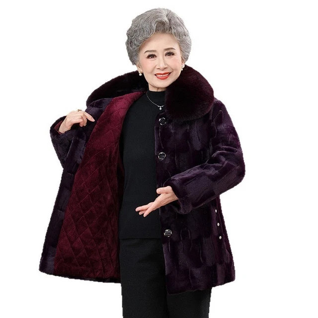 Manteau D'hiver Femme En Polaire Fourrure - Couleur Abricot, Coupe Fine, Chaud Et Moelleux