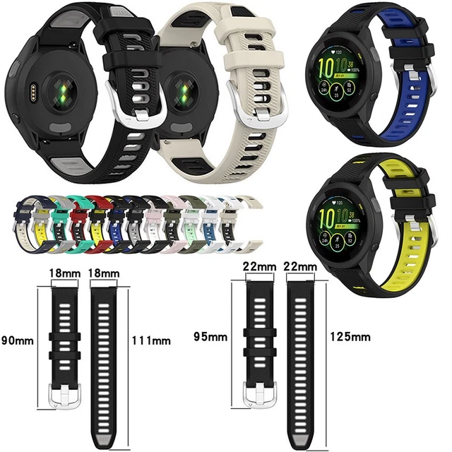 Bracelet Silicone 18MM/22MM Pour Garmin Venu 3S/2S/Forerunner 265S/255 - Unisexe Sport