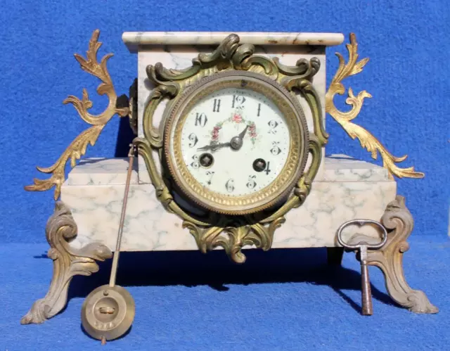 Pendule ancienne pendulette régule mouvement balancier horloge cheminée