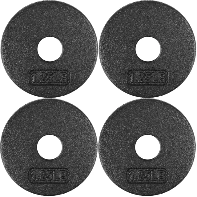 A2ZCARE Standard Cast Iron Weight Plates 1-Inch Center-Hole - 1.25 lbs Set of 4