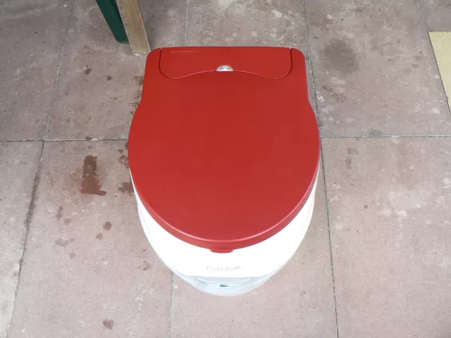 Thetford Porta Potti 565 E elektrisch Toilette, Gebraucht. Roter Deckel