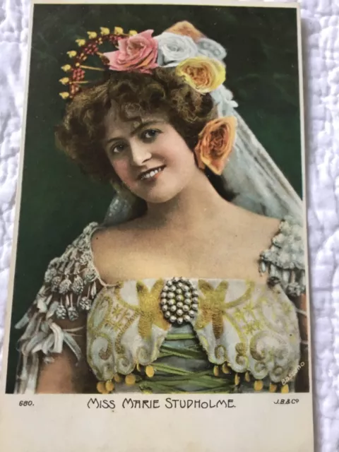 C1900 - ANTIQUE PHOTO POSTCARD of MISS MARIE STUDHOLME ENGLISH ACTRESS 