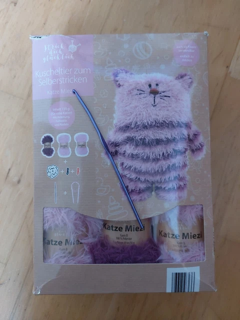 Kuscheltier zum Selberstricken *  Katze Miezi * auch Kissen * Neu Kreativ- Set!
