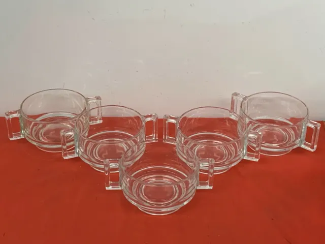 Joe Colombo,  Arno Design,  Italora Glass, Cream Soup Bowls  --  5