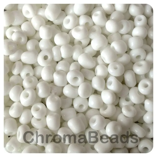 100g BLANCO 0PACO abalorios semilla de cristal a elegir talla 6/0,8/0/11/0