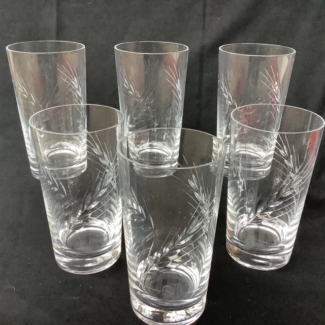 Lot 6 Verres Orangeade Cristal Arques modèle Epi Fleury 38 Cl