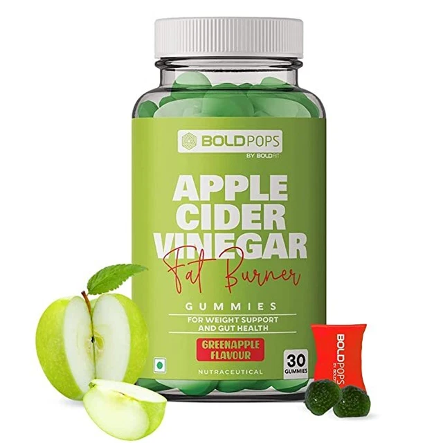 Boldfit Apfelessig Gummies Für Gut Gesundheit Von Grün Farbe 30 Gummies