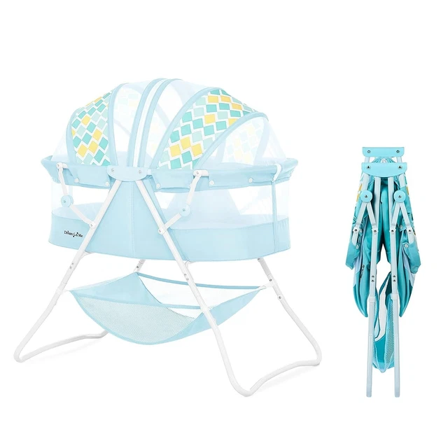 Karley Bassinet in Pink, Lightweight Portable Baby Bassinet, Quick Fold