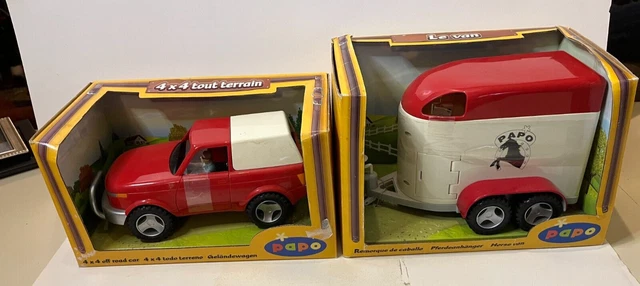 Papo 4 x 4 Off Road Car and Horse Trailer French Toy Age 3+ Le Van Tout Terrain