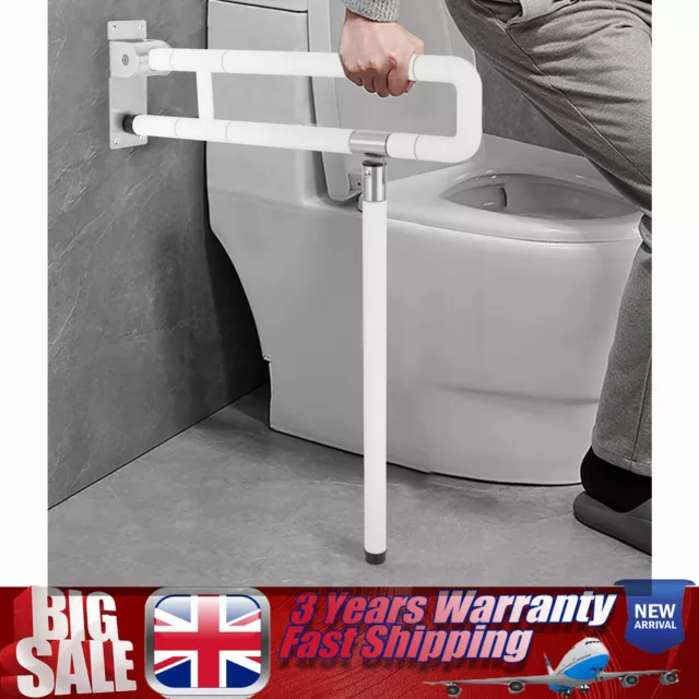 Safety Hand Rail Drop Down Fold Up Disabled Grab For Bath Bathroom Toilet Bar