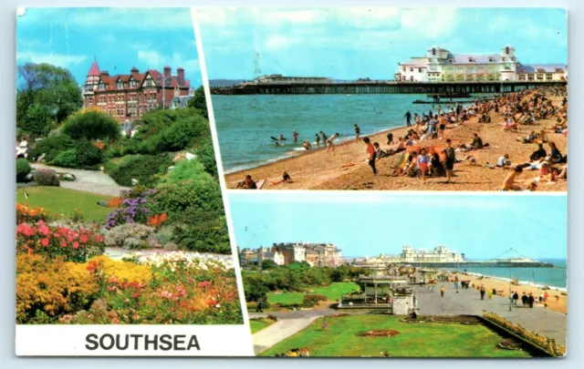 Postcard Southsea Rock Gardens Beach And Promenade Colourmaster Int. Posted