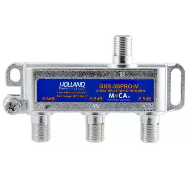 GHS 3BPRO M Catv Moca Bemessungs 3-Way Ausgewogen Splitter - Holland Electronics