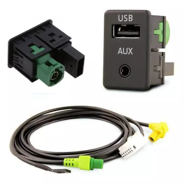 USB AUX Einbau Block Schalter Adapter für VW RCD RNS RNS RCD 300 310 315 510  H