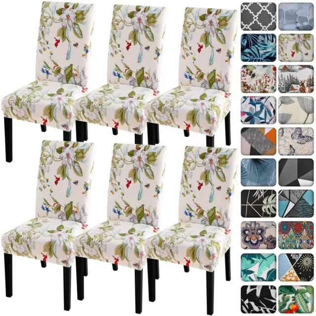 Senllori Dining Room Chair Covers Set of 6Stretch Printed Pattern Parsons Cha...