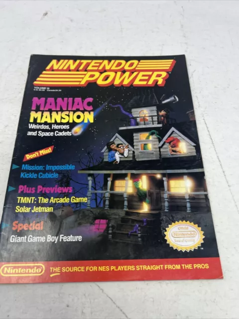 1990 Nintendo Power Magazine Volume #16 Maniac Mansion with POSTER