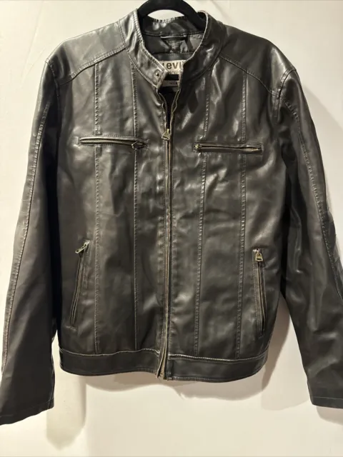 Levi’s Men’s Brown Faux Leather Motorcycle Jacket Size Medium
