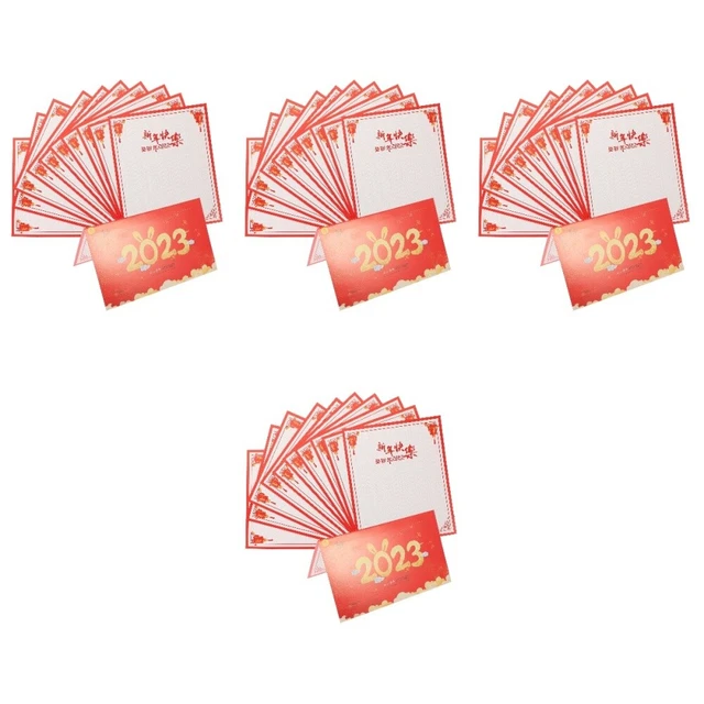 40 Pcs Carte De Visite Chinoise Nouvel An Lunaire Voeux 2023 Calendrier