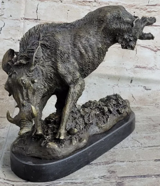 Bronze Sculpture ~ WILD BOAR ~ Signed: Antoine-Louis Barye Hot Cast Figurine